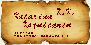 Katarina Kozničanin vizit kartica